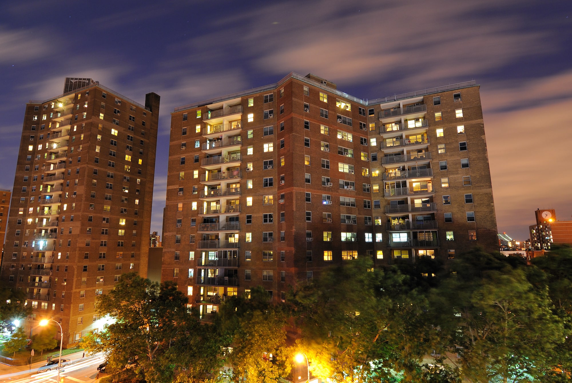 NYC Housing Authority Projects image with streets and lamp-posts below